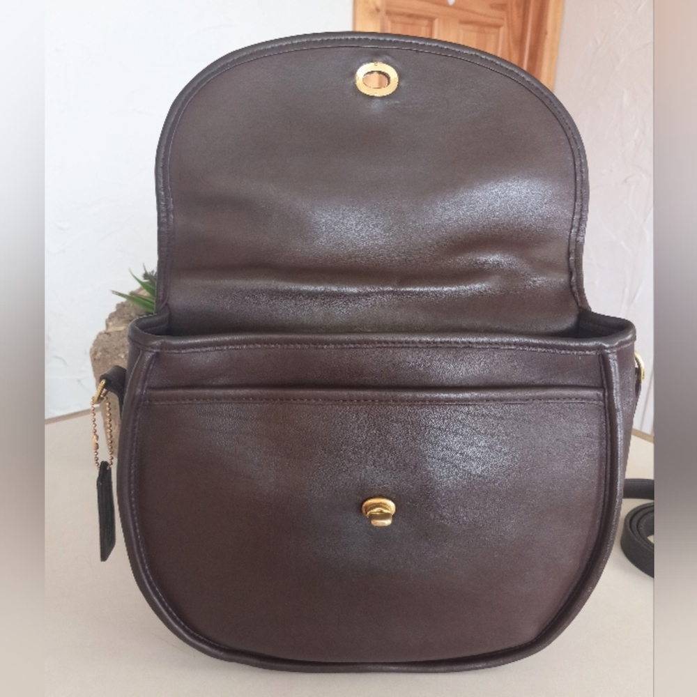 Coach Large Plaza Bag, Pre-1994, Mahogany Brown, Late 1980's - Picture 14 of 16